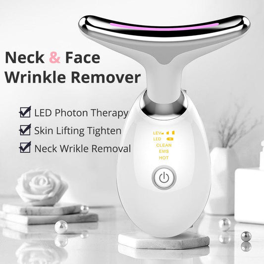 EMS Thermal Neck Lifting And Tighten Massager Electric Microcurrent Wrinkle Remover - BUNNY BAZAR