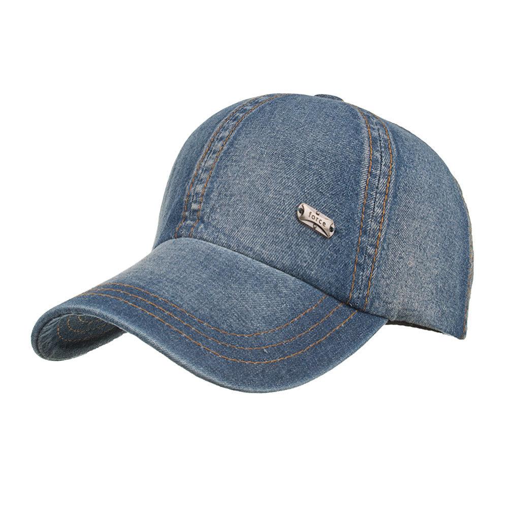 Casual Trendy Iron Mark Denim Baseball Hat - BUNNY BAZAR