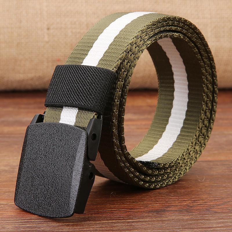 Canvas belt men hypoallergenic canvas belt woven nylon plastic buckle outdoor leisure wholesale - BUNNY BAZAR