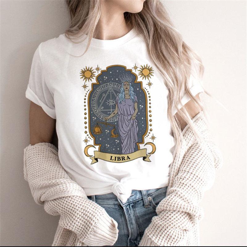 Fashion Moon Retro Gothic Print T-shirt Women - BUNNY BAZAR