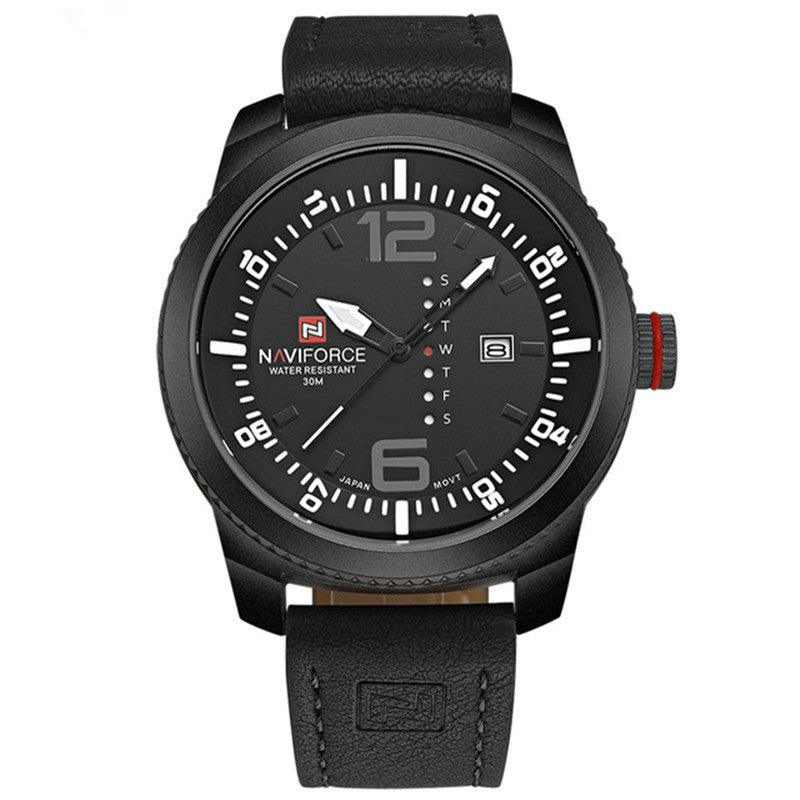 Men's Quartz Watch Waterproof Calendar Watch Belt Casual Men's Watch - BUNNY BAZAR