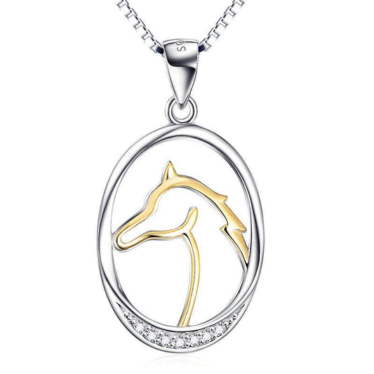 Horse Head Pendant Fashion Delicate Micro Inlaid Necklace - BUNNY BAZAR