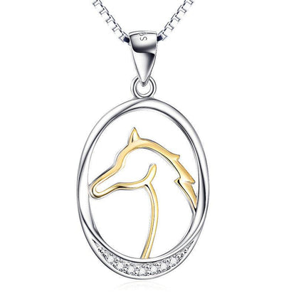 Horse Head Pendant Fashion Delicate Micro Inlaid Necklace - BUNNY BAZAR