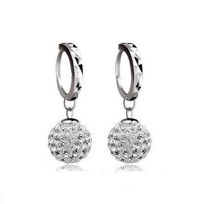 Zircon earring round diamond ball earrings women - BUNNY BAZAR