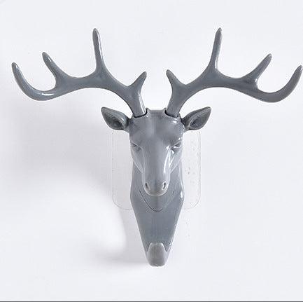 Creative Deer Head Without Hook Three-dimensional Wall Hanging Plastic Sticky Hook - BUNNY BAZAR