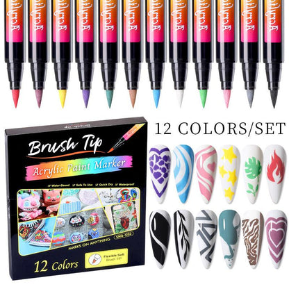 Twelve Color Nail Paint Doodle Pen Color Box - BUNNY BAZAR
