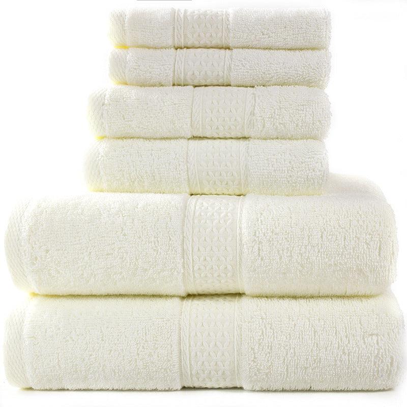 Home Simple Cotton Absorbent Towel Bath Towel 6-Piece Set - BUNNY BAZAR