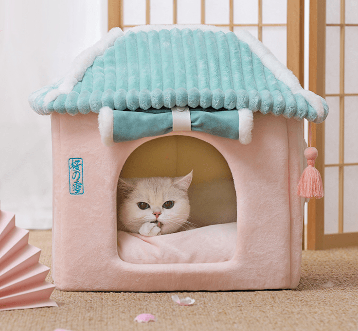 Cat House Removable And Washable Cat Bed Pet Supplies Enclosed Cat House Villa - BUNNY BAZAR