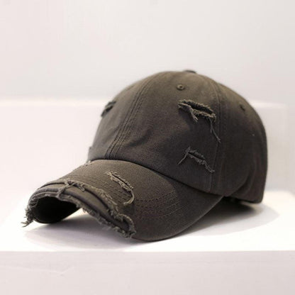 Men's Old Hip Hop Ripped Baseball Hat - BUNNY BAZAR