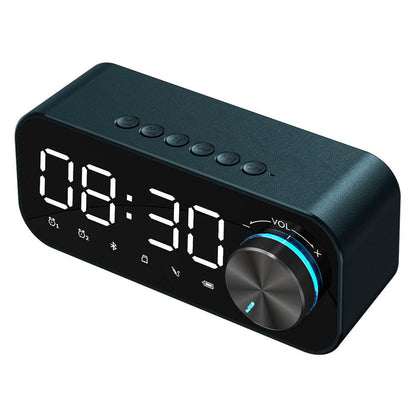 Bluetooth Alarm Clock Speaker Digital Display Alarm Clock LED Wireless Subwoofer Music Player Table Clock Home Decor - BUNNY BAZAR