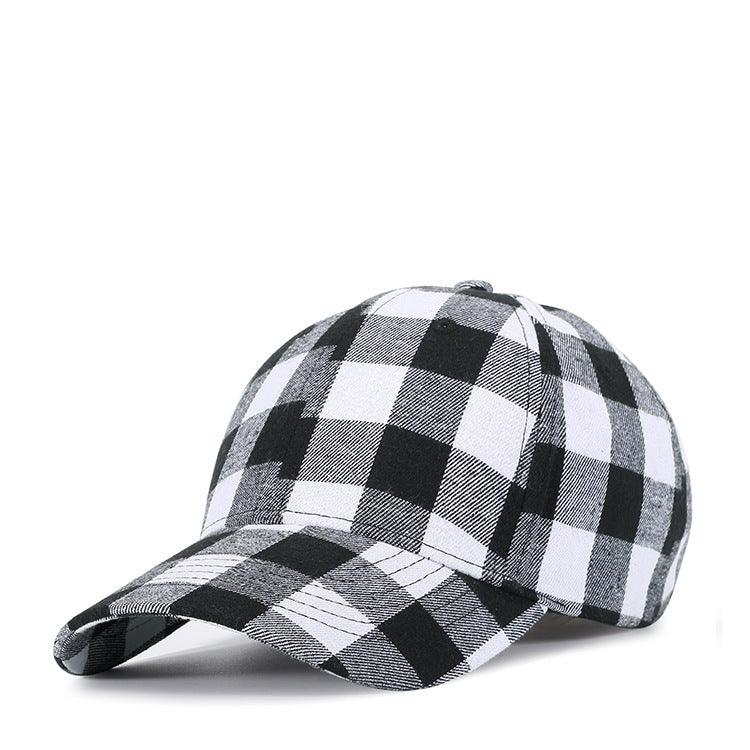 Black Red Check Peak Baseball Hat - BUNNY BAZAR