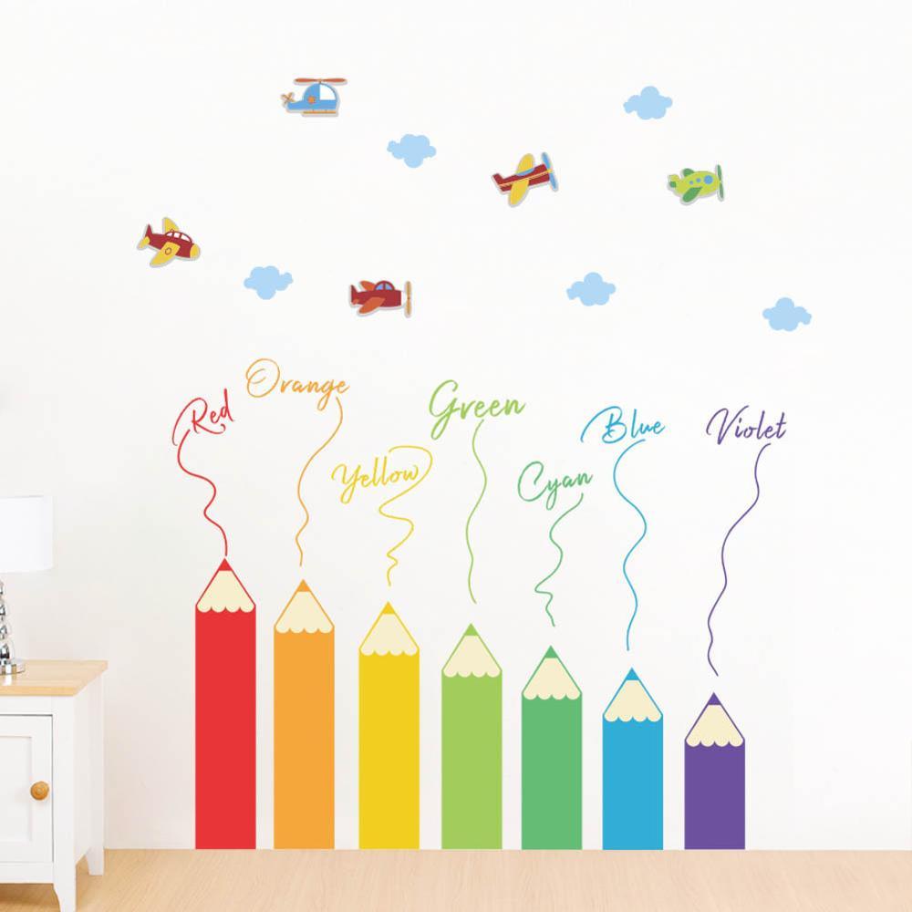 Color pencil kids room wall stickers - BUNNY BAZAR