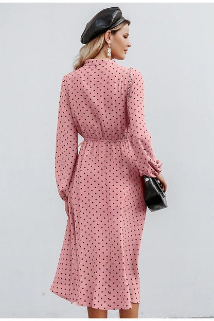 Ladies pink polka dot dress - BUNNY BAZAR