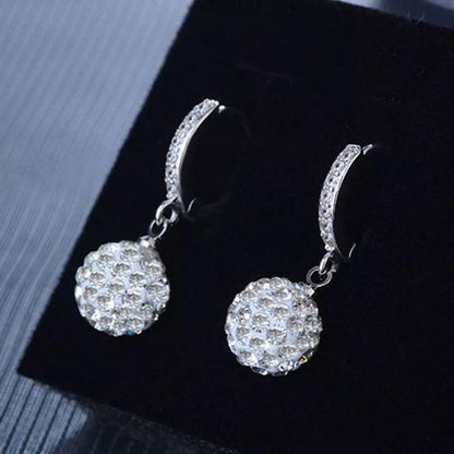 Zircon earring round diamond ball earrings women - BUNNY BAZAR