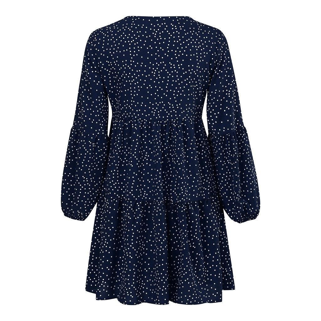 Polka dot ruffled loose dress - BUNNY BAZAR