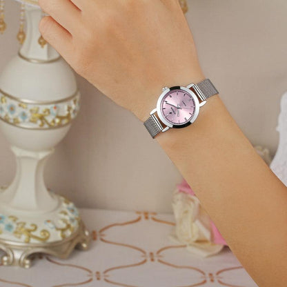 T-22 Women's Stainless Steel Mesh Belt Quartz Watch - BUNNY BAZAR