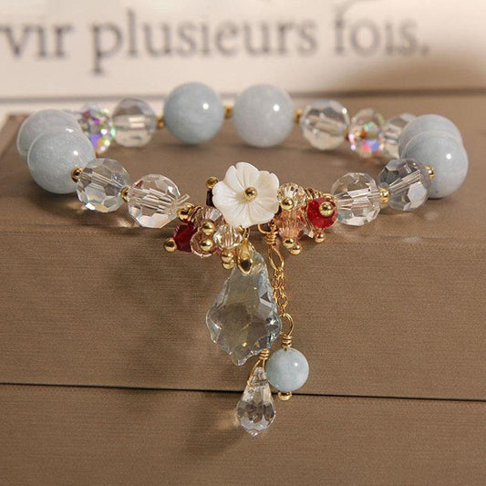 Women's Niche Natural Aquamarine Crystal Bracelet - BUNNY BAZAR
