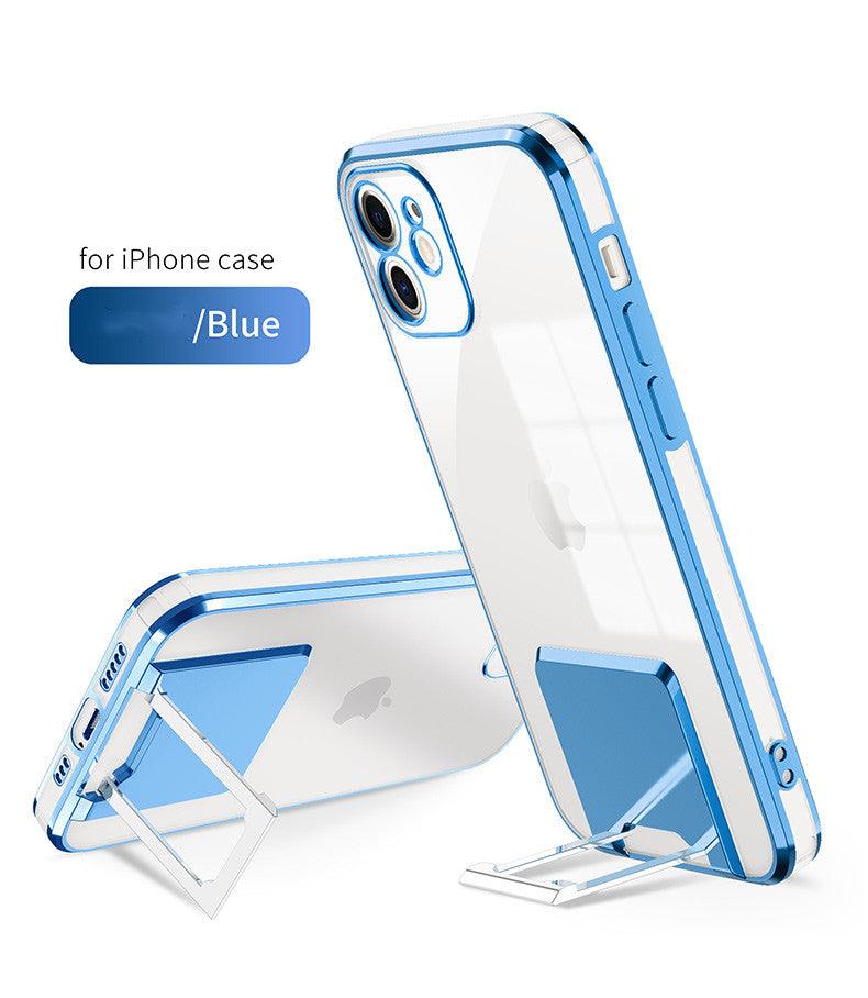 Transparent Bracket Phone Case Electroplating All-inclusive Protective Cover - BUNNY BAZAR