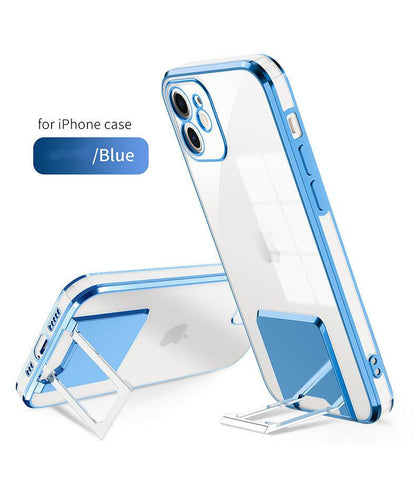 Transparent Bracket Phone Case Electroplating All-inclusive Protective Cover - BUNNY BAZAR