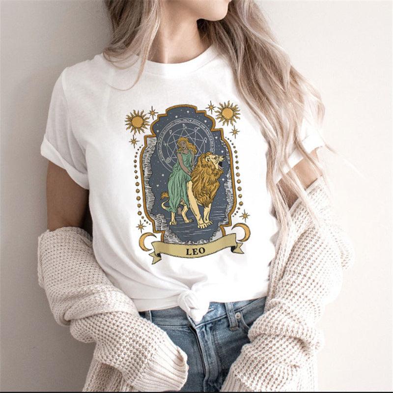 Fashion Moon Retro Gothic Print T-shirt Women - BUNNY BAZAR