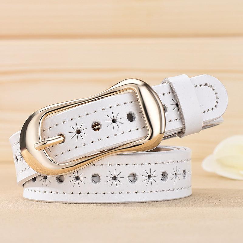 Women's Fashion Versatile Leather Hollow Belt - BUNNY BAZAR