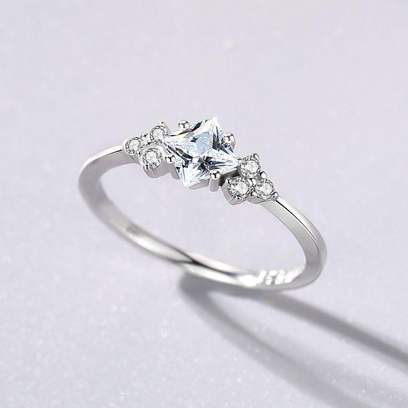 S925 Silver Ring Female Japanese And Korean Simple Light Luxury Zircon - BUNNY BAZAR