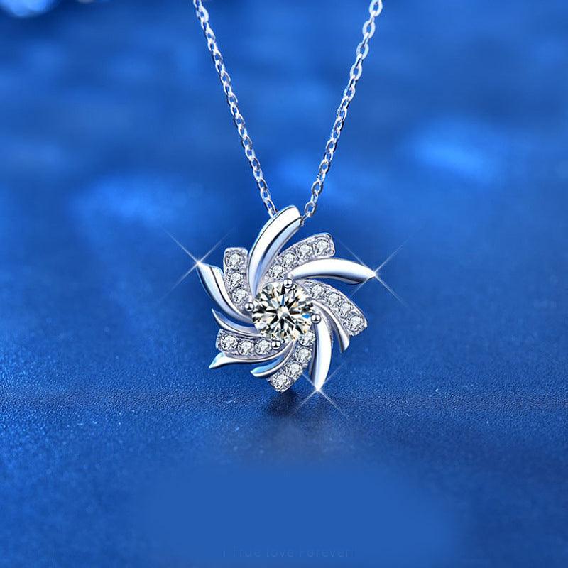 Moissanite S925 Sterling Silver Windmill Necklace - BUNNY BAZAR