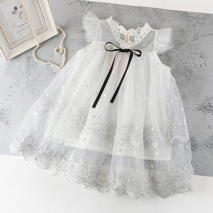 Summer Cute Princess Style Children's Dress With Embroidery Mesh - BUNNY BAZAR