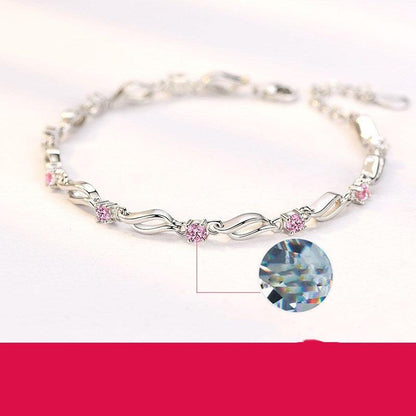925 Sterling silver crystal love bracelet - BUNNY BAZAR