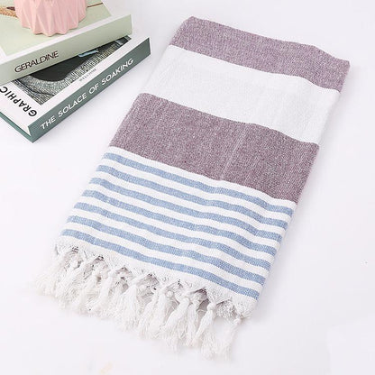 Cotton striped beach towel 100x180cm - BUNNY BAZAR