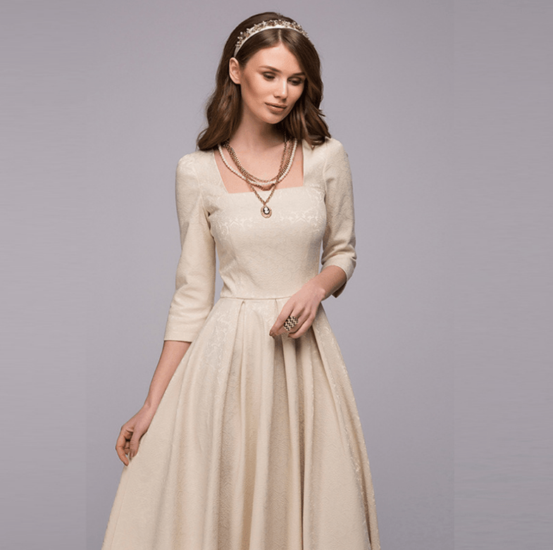 Europe and the United States long Hepburn dress big swing dress evening dress long skirt banquet party Russian dress - BUNNY BAZAR