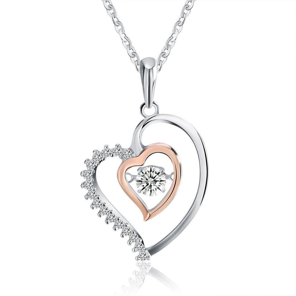 Heart-shaped zircon jewelry beating heart - BUNNY BAZAR