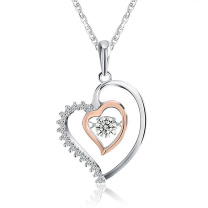 Heart-shaped zircon jewelry beating heart - BUNNY BAZAR