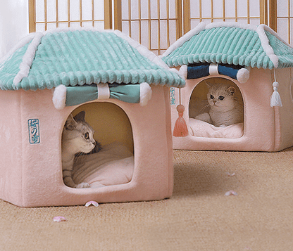 Cat House Removable And Washable Cat Bed Pet Supplies Enclosed Cat House Villa - BUNNY BAZAR