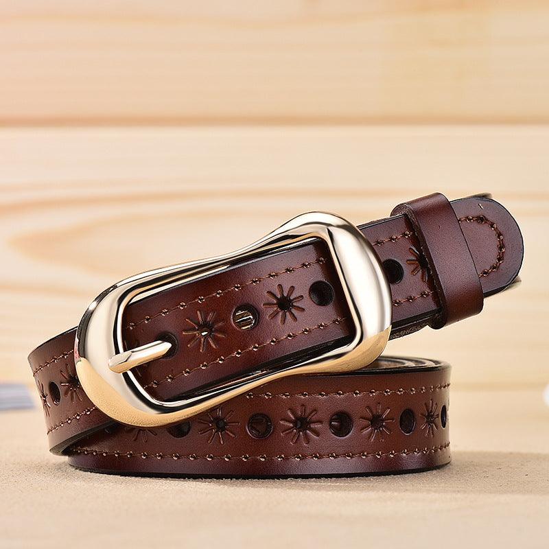 Women's Fashion Versatile Leather Hollow Belt - BUNNY BAZAR