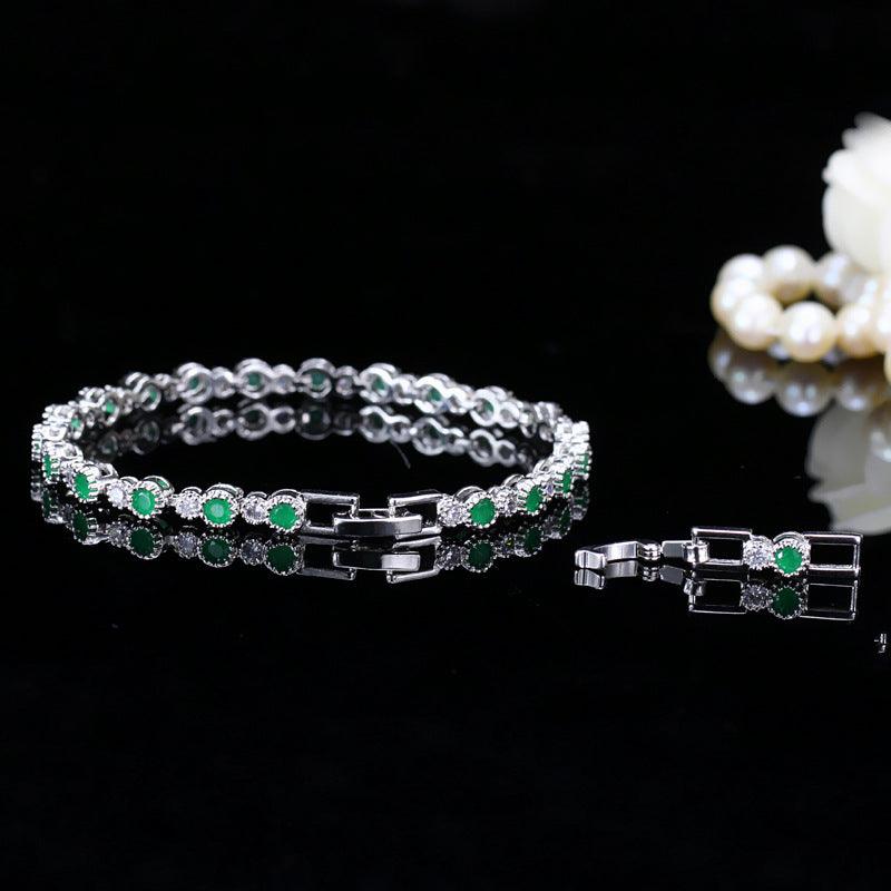 Brass With Platinum Plated Zircon Bracelet - BUNNY BAZAR