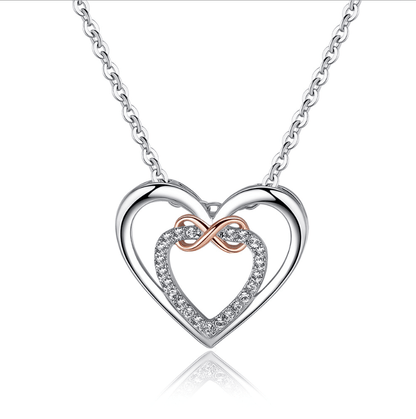 Pan home style Exquisite heart S925 sterling silver heart-shaped jewel necklace female net red with the same girl gift for girlfriend - BUNNY BAZAR