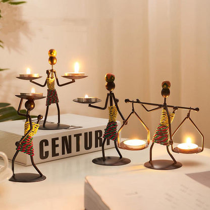 Creative Candle Holder Iron Home Decoration Kitchen Restaura - BUNNY BAZAR