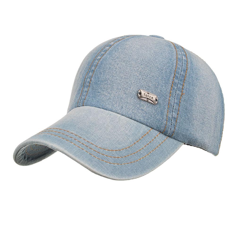 Casual Trendy Iron Mark Denim Baseball Hat - BUNNY BAZAR