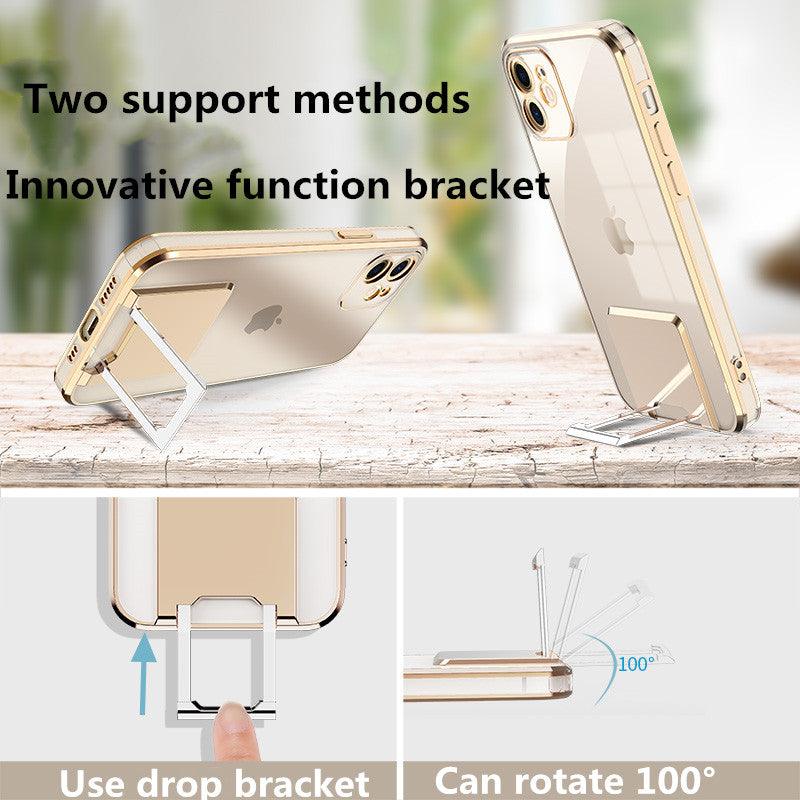 Transparent Bracket Phone Case Electroplating All-inclusive Protective Cover - BUNNY BAZAR