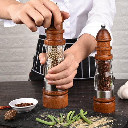 Wooden Salt Pepper Grinder Set - BUNNY BAZAR