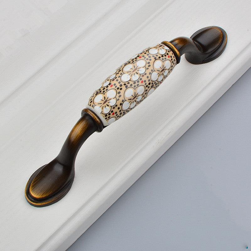 Osmanthus Ceramic Handle American Bronze Door Cabinet - BUNNY BAZAR