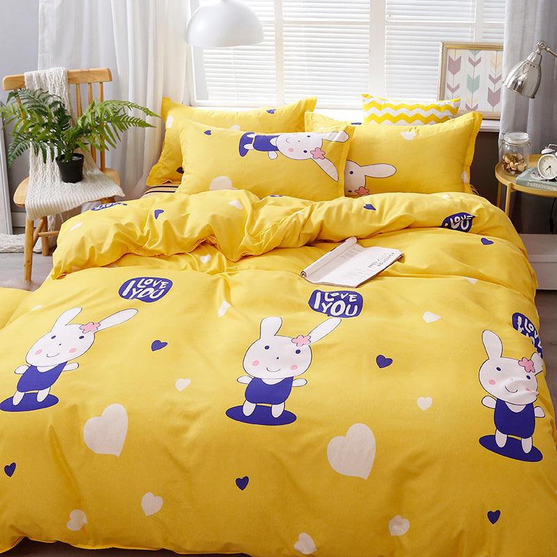 Brushed Aloe Cotton Four-piece Small Bed Sheet Duvet Cover Student Dormitory - BUNNY BAZAR