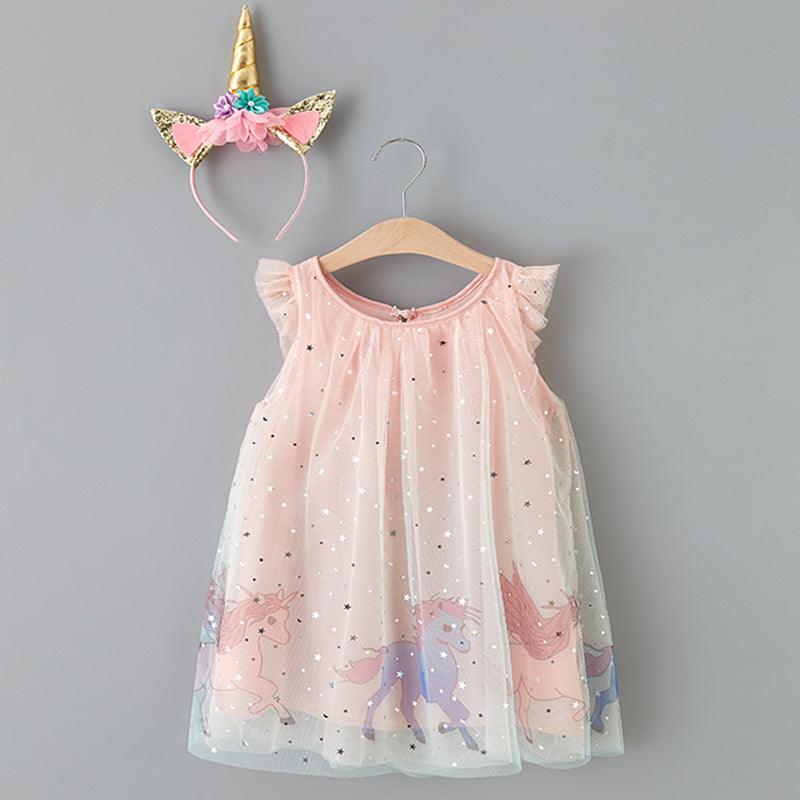 Summer Cute Princess Style Children's Dress With Embroidery Mesh - BUNNY BAZAR