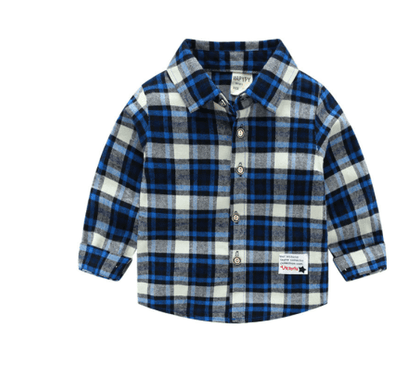 Fashion Cute Children's Plaid Shirt Long Sleeve Shirt - BUNNY BAZAR