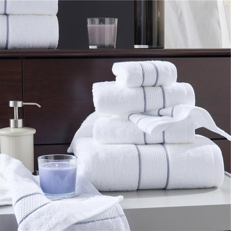 Cotton Beach Towel White Hotel Absorbent Bath Towels - BUNNY BAZAR