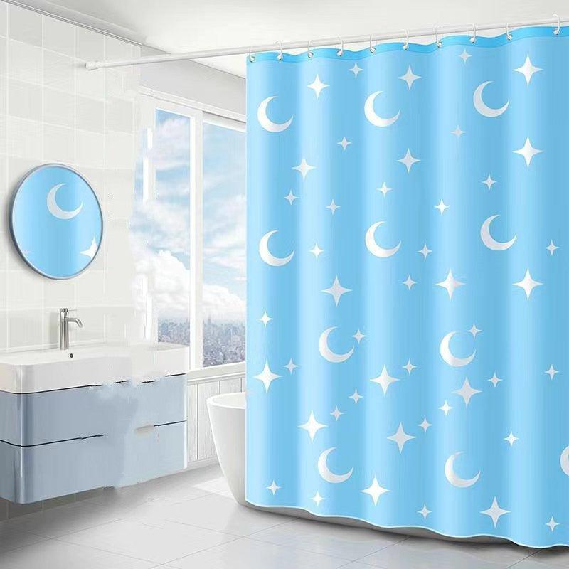 Waterproof And Mildewproof Shower Curtain For Bathrooms Without Perforations - BUNNY BAZAR