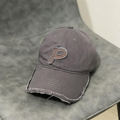 Edged P Letter Baseball Cap Autumn And Winter Couple Soft Top - BUNNY BAZAR