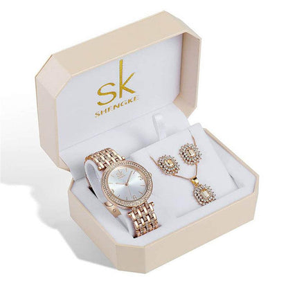 T-64 This Stylish, Rhinestone-Embellished Watch Is The Perfect Accessory For Any Outfit. It Features A Durable Stainless Steel Case And Quartz Movement - BUNNY BAZAR