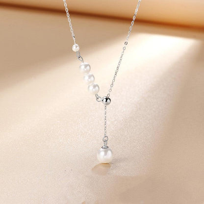 Women's Simple Temperament Versatile Tassel Pearl Necklace - BUNNY BAZAR